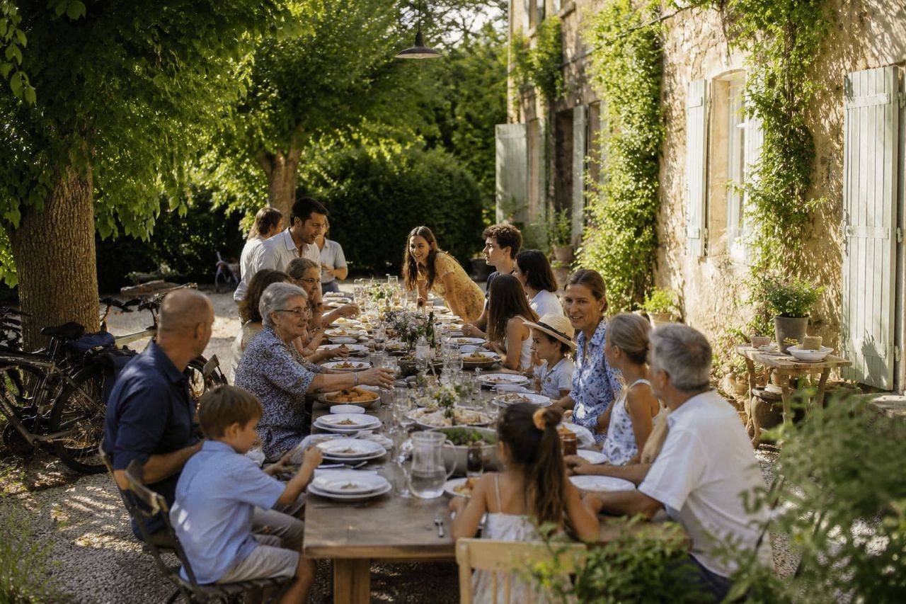 Plusieurs tribus réunies dans une grande maison pour un week-end en famille